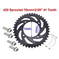 Tc-motor Black 420 41t 76mm Rear Chain Sprocket For 50cc-160cc Chinese Pit Dirt Trail Bike Motorcycle Motocross
