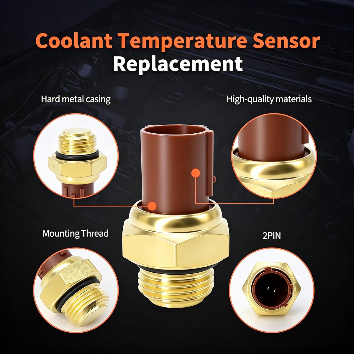 Radiator Coolant Fan Temperature Sensor Switch With 6 7 In Connector Pigtail Harness 37760-p00-003 For Honda Accord Civic Cr-v