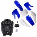 Tdpro Plastic Body Fender Fairing Kit Fuel Gas Tank Cap For Kawasaki Kx 65 Kx65 4blue 3white