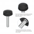 Uxcell 40pcs M4x20mm Threaded Knurled Thumb Screws Zinc Plated Carbon Steel Clamping Knobs Grip Plastic Round Head Thumbscrews