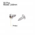 Uxcell 2 2x5mm Self Tapping Screws Phillips Pan Head Screw 316 Stainless Steel Fasteners Bolts 50pcs