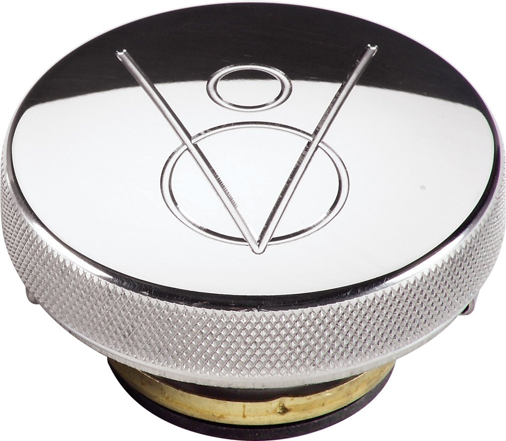 Polished V8 Logo Radiator Cap 14 Lb Aluminum Modern Style Silver Model 75420