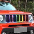 Idain Set Of 7 Front Grille Mesh Inserts Abs Covers Trim Kit For Jeep Renegade 2019 2020 2021 Colorful