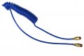 Flexcoil Polyurethane Coiled Air Hose Pr145b-b 1 In Id 15 Ft Length With Two 1 4 Mpt Swivel Fittings Dark Blue 