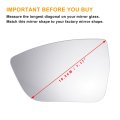 Car Rearview Left Driver Side Mirror Glass Replacement W Backing Plate Convex Heated White For Seat Ateca 2016-2022