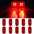 Partszone 10x Double Bubble Tiger Eye Marker Light Red 4x2 Exterior Trailer Lights 10led Bulls