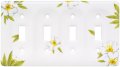 Brainerd 64510 Ceramic Quad Switch Wall Plate  Cover Magnolia 
