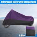 Uxcell Motorcycle Cover Bike All Season Waterproof Dustproof Protective Outdoor Motorbike Rain 190t L Purple Black For Kawasaki