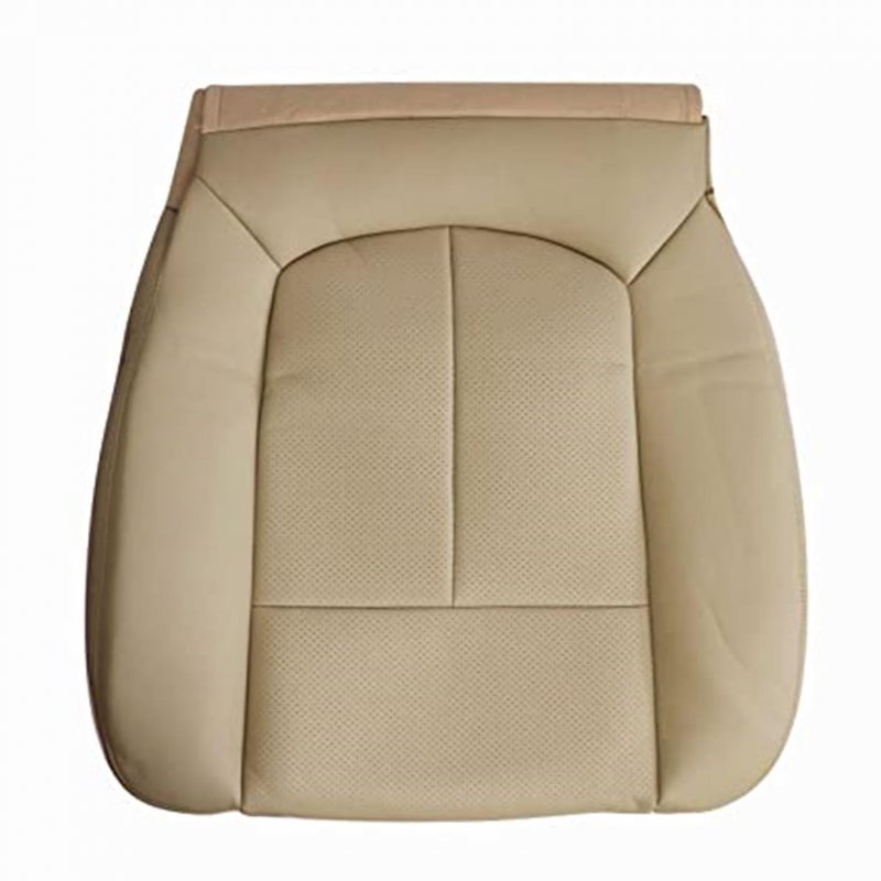 Front Driver Side Bottom Replacement Seat Cover For Ford F150 2009 2010 2011 2012 2013 2014 Tan Perforated Microfiber Leather