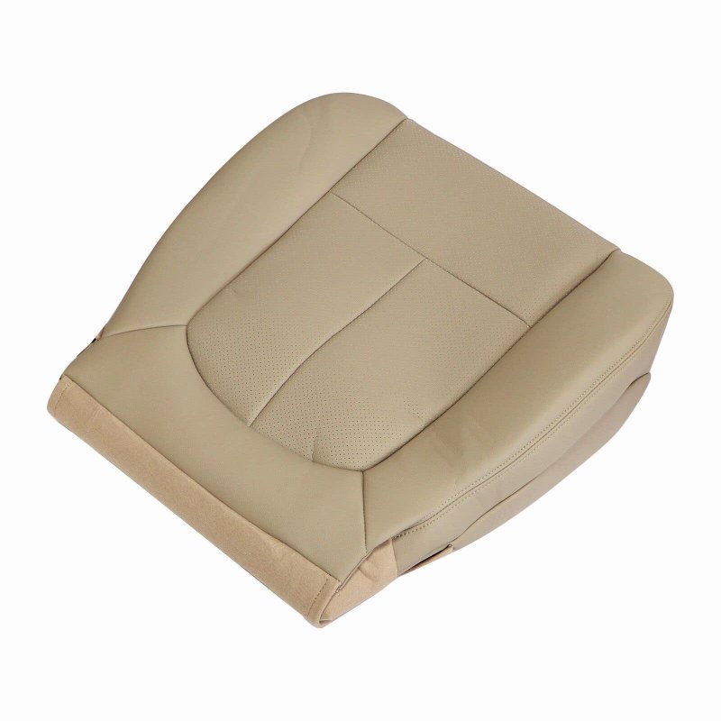 Front Driver Side Bottom Replacement Seat Cover For Ford F150 2009 2010 2011 2012 2013 2014 Tan Perforated Microfiber Leather