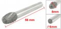Uxcell Grinder 6mm Shank Egg Shape Radius Carbide Rotary File 5 16 X 1 2