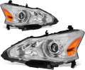 Auto Dynasty Headlights Assembly For 2013-2015 Nissan Altima 4-door Sedan Halogen Projector Headlamps Driver And Passenger Side