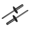50pcs 3 16 X1 2 Aluminum Blind Rivets Large Head Multi Grip Steel Mandrel Fasteners For Metal Furniture Automotive Black 