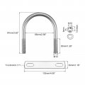 Uxcell Round U-bolts 2 Sets 65mm 56 Inner Width 97mm Length M10 304 Stainless Steel U Clamp Bolt With Nuts Washers And Plates