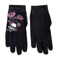 Hot Leathers Womens Skull And Roses Mechanic Gloves Black Small 
