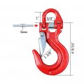 Amopacorp Set Of 2 Red Heavy Duty Half-link Clevis 3 16 1 4 Winch Hook For Rigging Towing Trailer Crane Wrecker Lifting