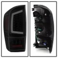 Acanii For 2016-2023 Toyota Tacoma Full Led Light Tube Black Smoked Tail Lights Brake Lamps Driver Passenger Side
