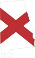 Stickertalk Die Cut Alabama Flag Vinyl Sticker 3 Inches By 5 
