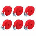 6pcs 1 X 12 Cargo Tie Down Straps Heavy Load Lashing Travel Luggage Strap Adjustable With Cam Lock Buckle For Car Truck Red 