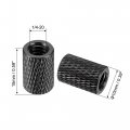 Uxcell 1 4-20 X 10mm 15mm Aluminum Alloy Hand Screw Nuts Diamond Knurl Knurled Camera Tripod Pass Hole Nut Black 2pcs