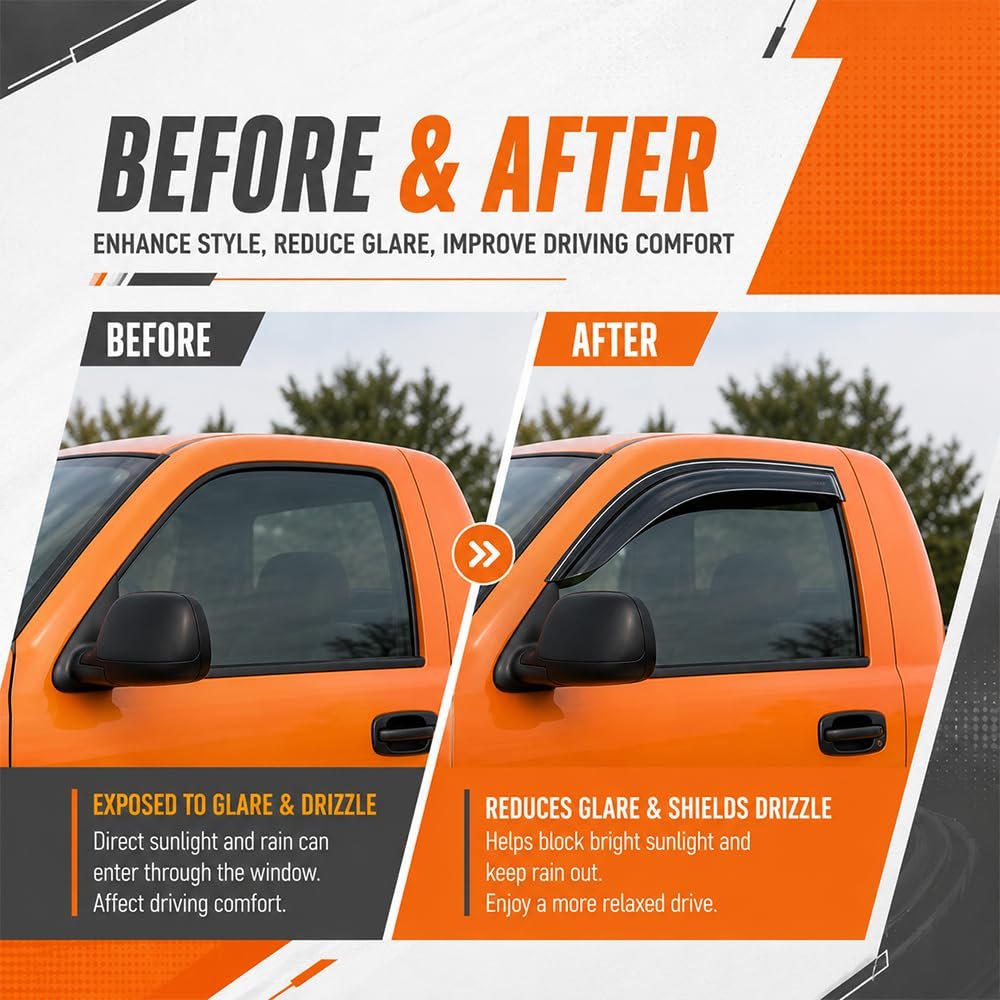 Out-channel Window Vent Visor Deflectors Rain Guards