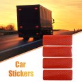 4pcs Reflective Tape Strips Stickers Safety Warning For Car 8 X 3cm Red