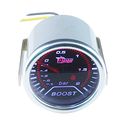 Universal Bar Turbo Boost Gauge Meter Kit 2 In 52mm Smoke Tint Lens With White Led Display And Red Illuminated Needles For Car