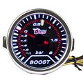 Universal Bar Turbo Boost Gauge Meter Kit 2 In 52mm Smoke Tint Lens With White Led Display And Red Illuminated Needles For Car