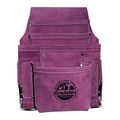 Graintex Ss1123 Purple Leather 10 Pocket Tool Pouch 