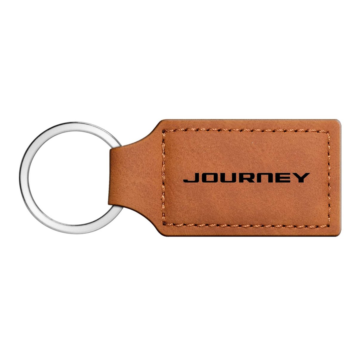 Dodge Journey Rectangular Brown Leather Key Chain Official Licensed 3 75 In X 1 25 Modern Faux Keychain