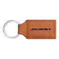 Dodge Journey Rectangular Brown Leather Key Chain Official Licensed 3 75 In X 1 25 Modern Faux Keychain