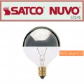 Satco S3246 60 Watt G16 1 2 Incandescent Decorative Globe Light Bulb Silver Crown 1500 Hours 672 Lumens Candelabra Base 120