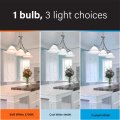 Feit Electric Led Three-color Selectable Built-in Dusk To Dawn Sensor Intellibulb A19 With An E26 Medium Base Light Bulb 100w