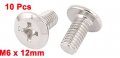 Uxcell M6x12mm Male Thread Phillips Flat Head Bolt Screw Suitable For Double Bed Furniture Tv Rack Wall Hanging 10pcs
