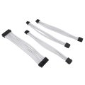 Psu Cable Extension Power Cord 18awg 30cm Nylon Sleeved 24 Pin Atx 4 4pin Cpu 6 2pin Pcie Gpu Custom Supply Cables White 
