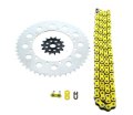 Chain And Sprocket Kit For Kawasaki Kx250f 2006 To 2014 Yellow Non O Ring 114l With Silver 14 48 Steel Sprockets