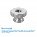 Uxcell Knurled Thumb Nuts 3pcs M4 X D12mm H8mm Stainless Steel Round Knobs Fasteners Through Hole Hand Screw Nut Silver For 3d