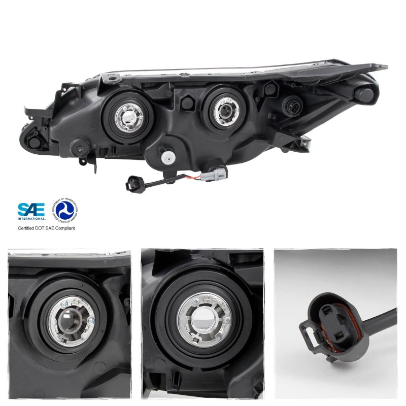 Akkon Fit 2013 2014 2015 Toyota Avalon 13-15 Oe Style Headlights Black Housing Assembly Headlamp Passenger Right Side