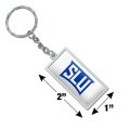 Graphics More Rectangle Saint Louis University Secondary Logo Keychain In Chrome Plated Metal