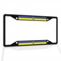 Fastasticdeals Metal Insert License Plate Frame Ukrainian Flag With Trident Ensign Weatherproof Car Accessories Black 4 Holes 