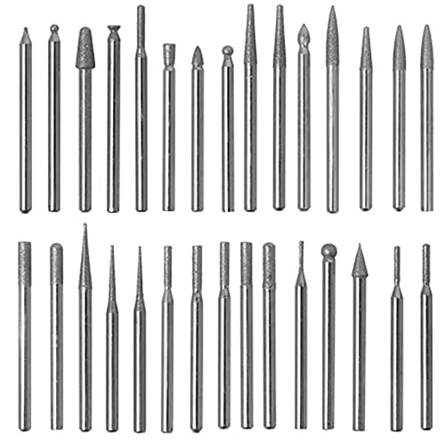 30 Diamond Burs Set 3 17mm Shank 180 Grit
