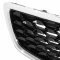 Ki1200191 Factory Style Front Bumper Grill Grille Assembly With Chrome Frame For Forte 4-door 2017-2018 Painted Black