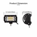 Auxtings 2 Pcs 5 Inch 72w Led Strobe Light Bar White Amber Flash Triple Row 5500lm Flood Spot Combo Off Road Lights