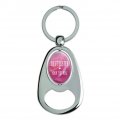 Graphics More Personalized Custom 1 Line Best Sister Rose Flower Keychain Chrome Metal Spinning Oval Bottle Opener