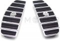 Httmt- Chrome Skull Rider Footboard Insert Kit Traditional D Compatible With 87-15 Touring 86-15 Softail