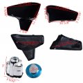 Ignition Fuel Gas Cap Steering Lock Set W 2 Keys Glossy Black Battery Side Cover Fit 1999-2008 Honda Shadow Vlx 600