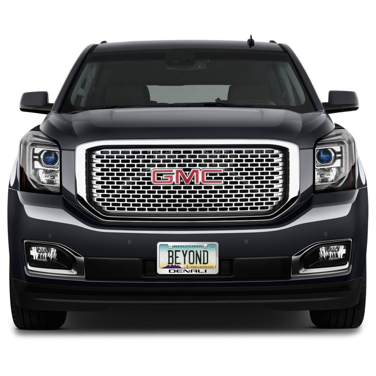 Gmc Denali License Plate Frame 3d Embossed Letters Mirror Chrome Metal 12x6 In Universal Fit For Cars With Theft Deterrent