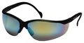 Pyramex Venture Ii Safety Eyewear Gold Mirror Lens With Black Frame 