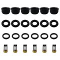 Version Set Of 6 Fuel Injector Service Repair Kit O-rings Filters Seals Pintle Caps For Pontiac Bonneville 05-01