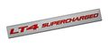 Lt4 Supercharged Red On Silver Highly Polished Real Aluminum Emblem